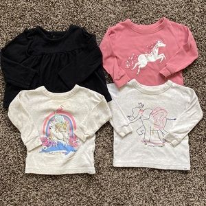 Baby Gap Long Sleeve Shirt Bundle Lot of 4 - Baby Girl Tops 12-18 Month